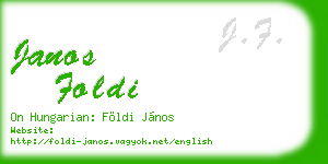 janos foldi business card