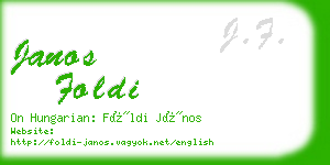 janos foldi business card